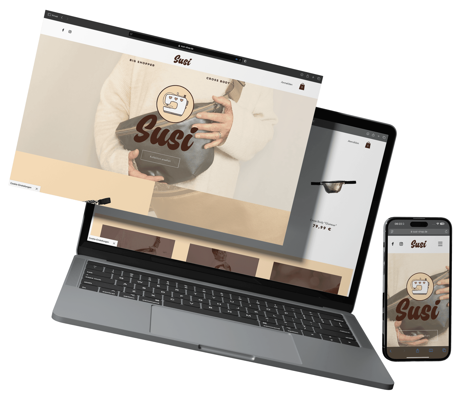Website-Mockup: Susi Shop